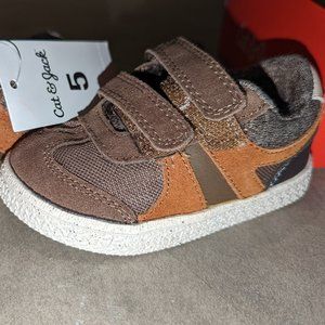 Brown Cat & Jack shoes - velcro closure - NEW!! Size 5